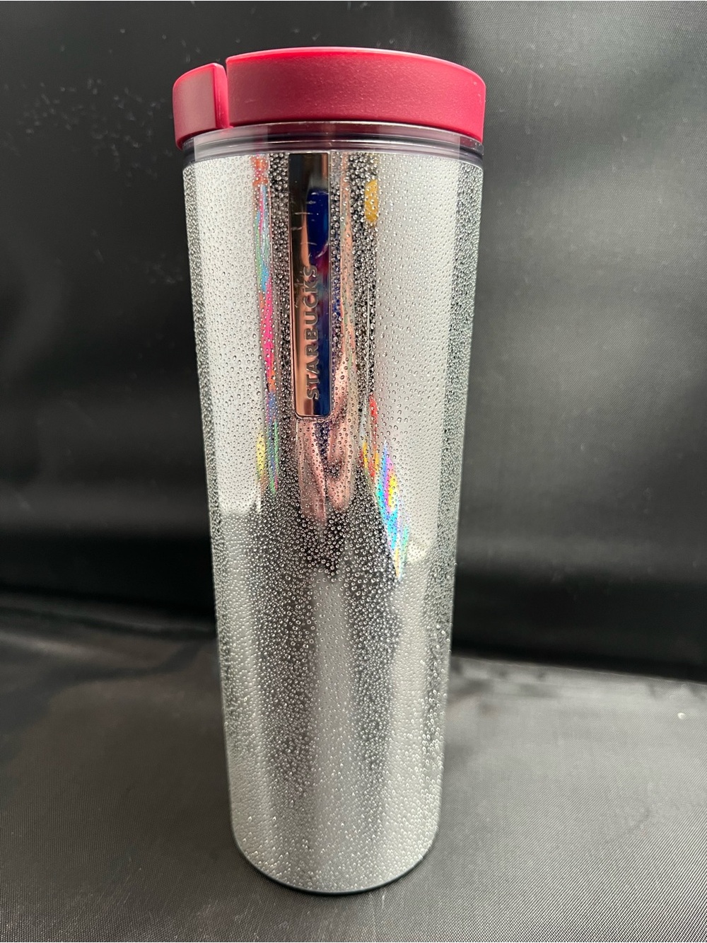 Starbucks 16oz Stainless Steel Textured Insulated Tumbler with Burgundy Lid